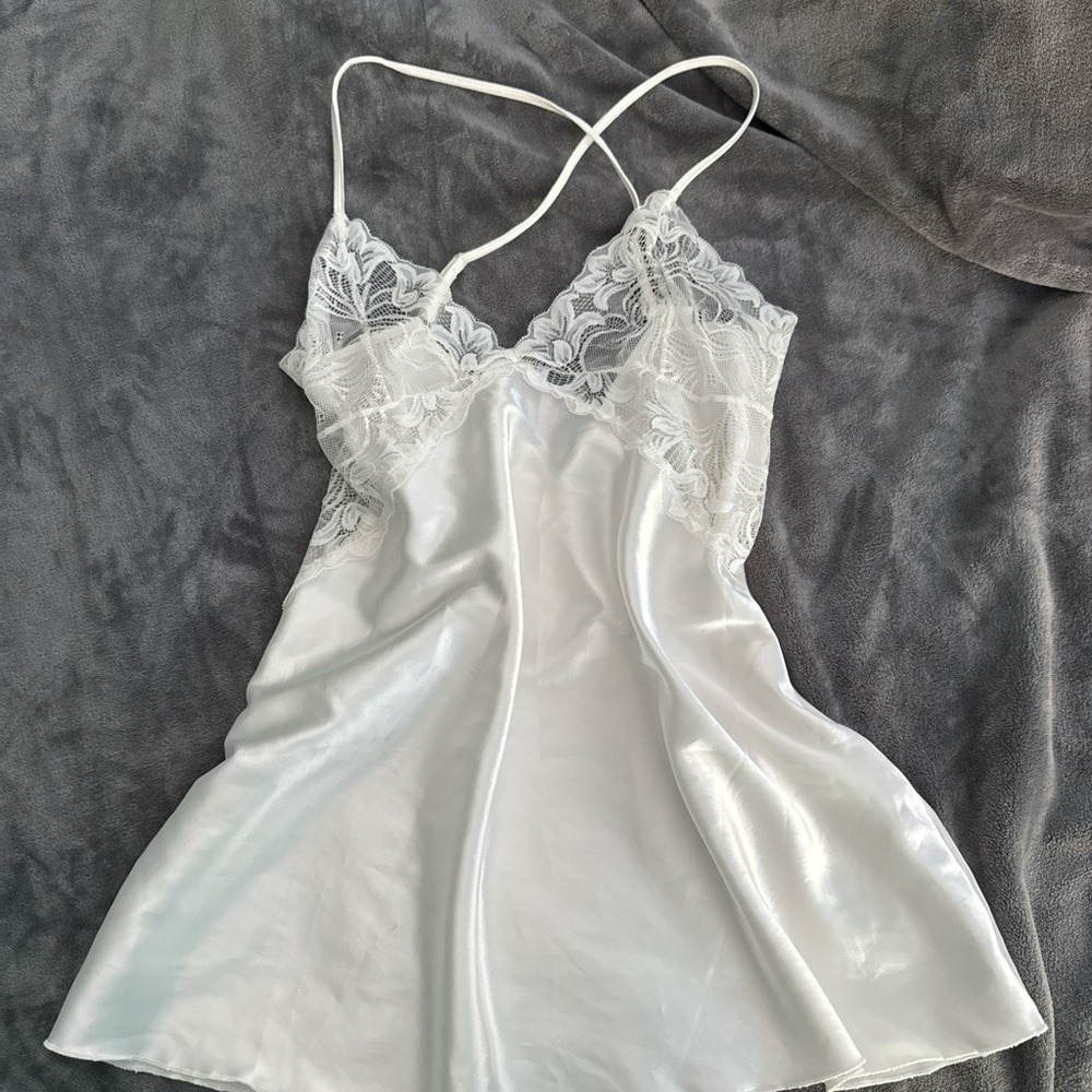 Elegant White Lace Slip Dress